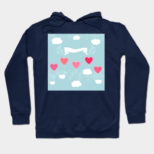 Heart balloons in the sky Hoodie